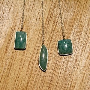 Colgante de amazonita en plata: calma y claridad